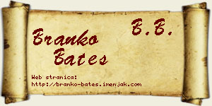Branko Bates vizit kartica
